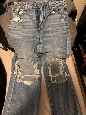 American Eagle Outfitters Light Blue Distressed Bootcut Jeans